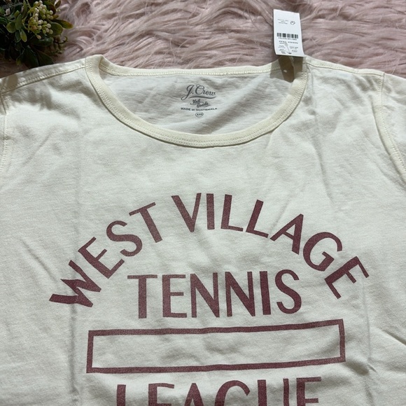 NWT J. CREW Broken In Jersey West Side Tennis League Cropped Tee sz XXS - Picture 4 of 9